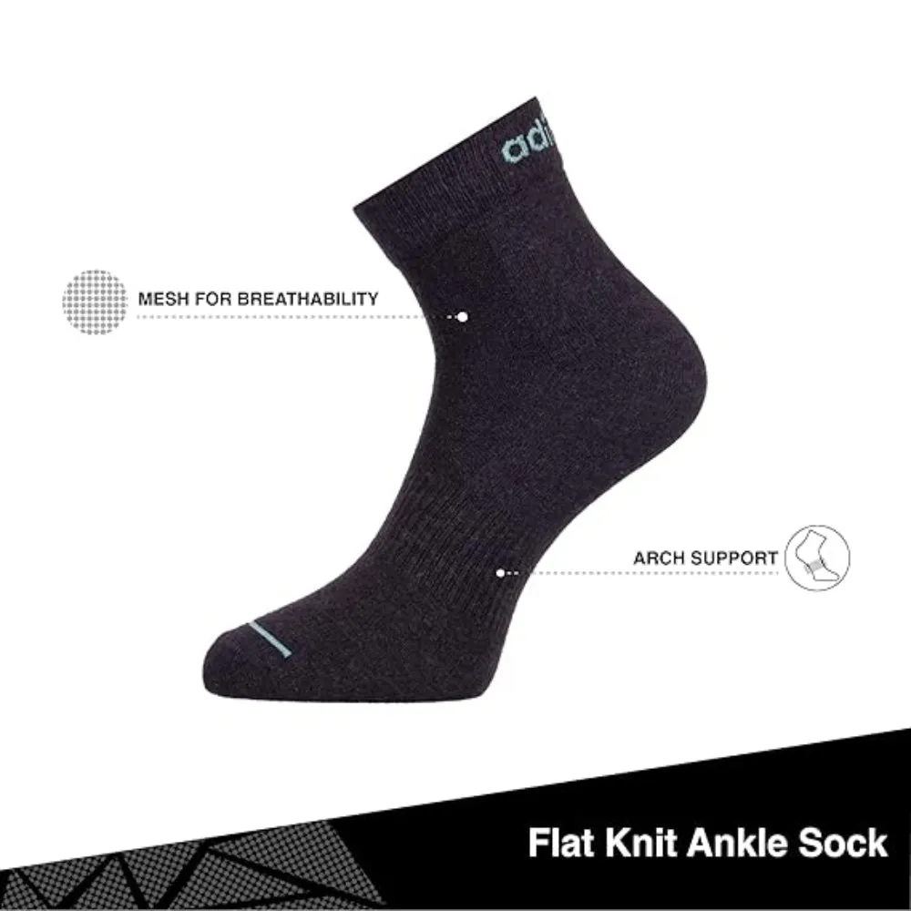 Adidas Men's Flat Knit Ankle Socks (Tech Indigo/White/Anthra Melange)