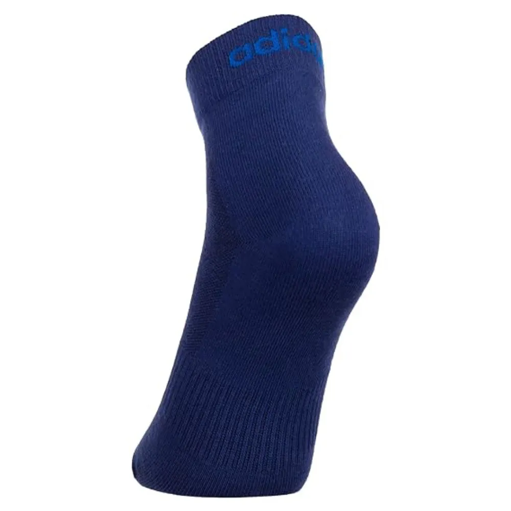 Adidas Men's Flat Knit Ankle Socks (Tech Indigo/White/Anthra Melange)