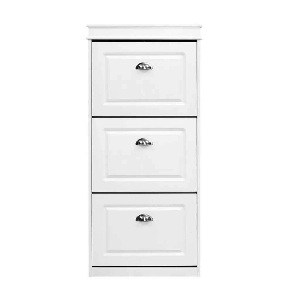 Artiss Shoe Cabinet 18 Pairs 3-tier White Sena