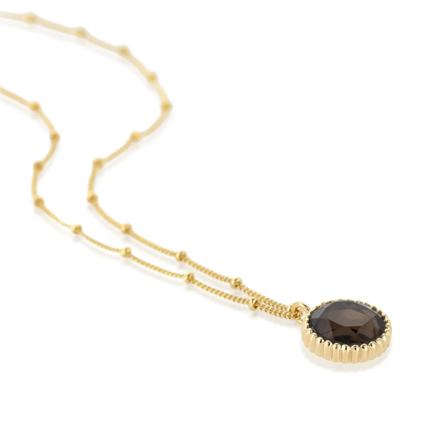 Barcelona November Smokey Quartz Birthstone Necklace