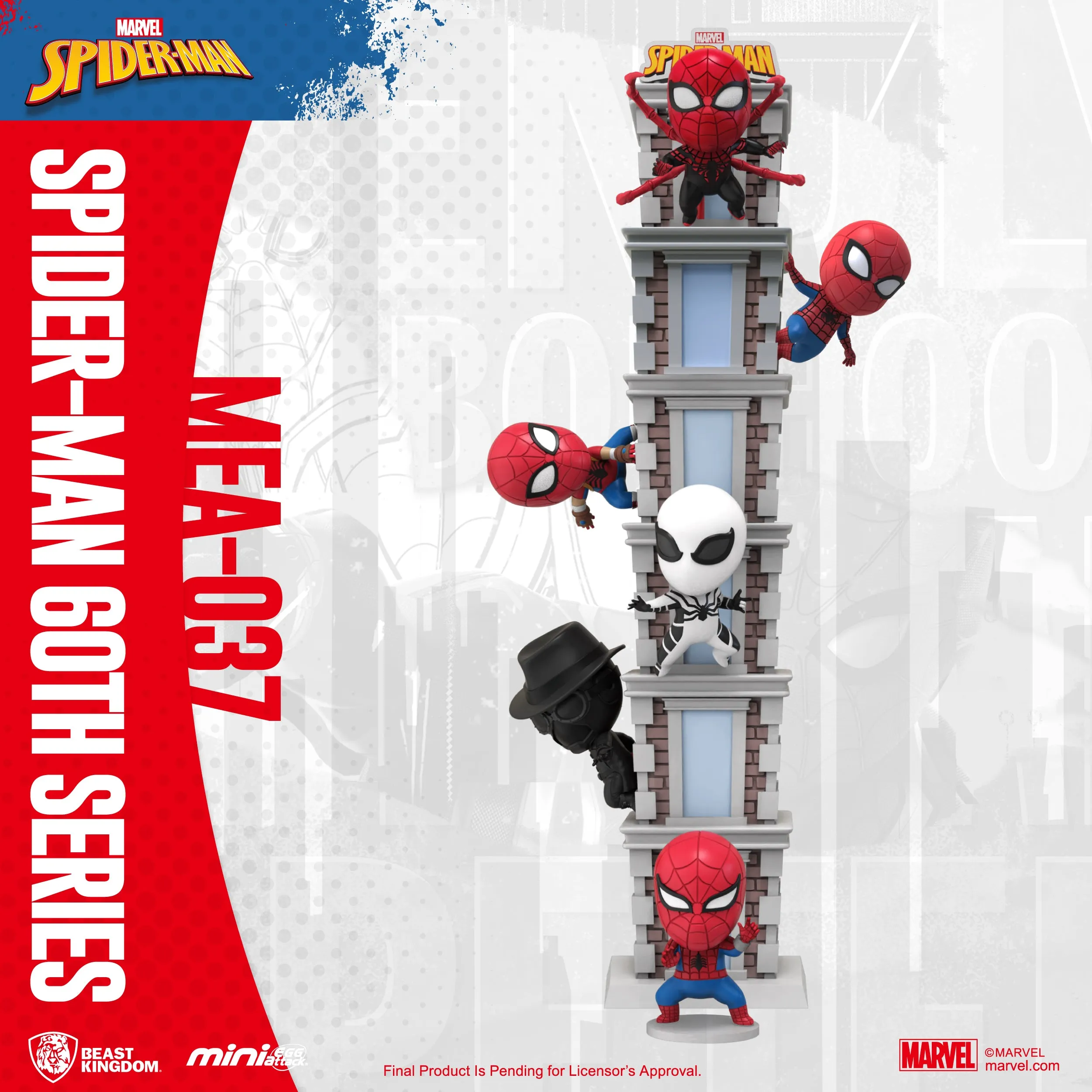 Beast Kingdom MEA-037 Marvel Spider-Man 60th Anniversary Series Bright Box Set Mini Egg Attack Figure