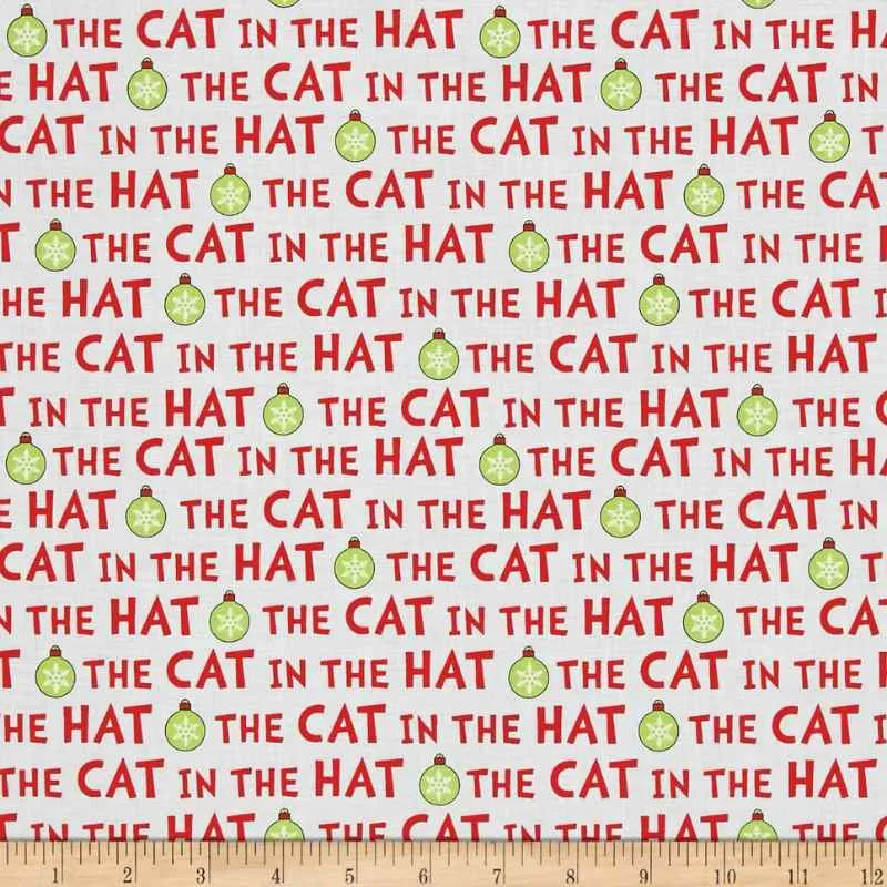 Cat in the Hat Text - Christmas Ornaments