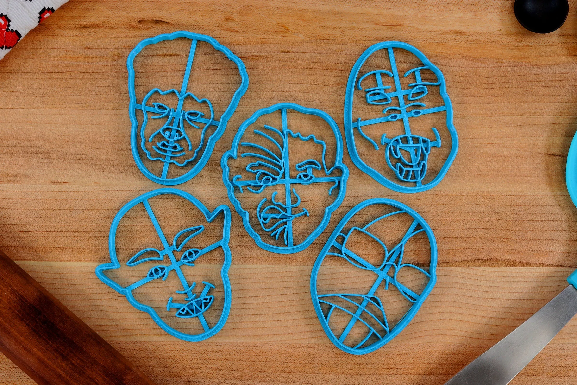 Classic Monster Cookie Cutters Set 2 - Invisible Man, Kong, Wolfman, Jekyl and Hyde, Nosferatu