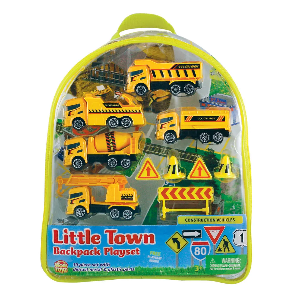 Construction Vehicles Backpack Playset