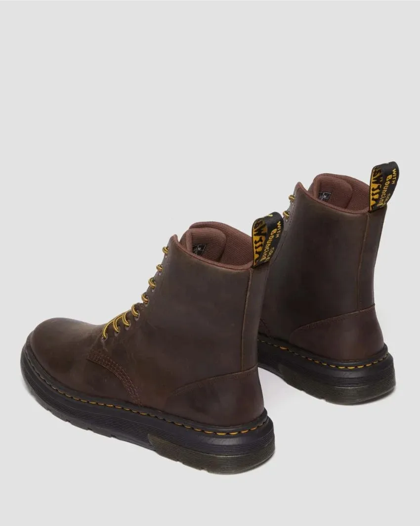 Dr Martens Crewson 8 Eye Boot - Dark Brown Crazy Horse