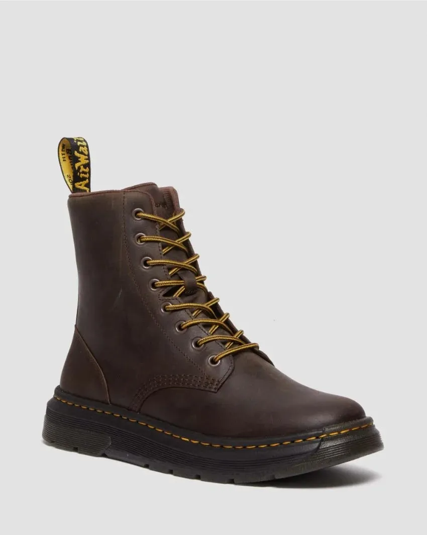 Dr Martens Crewson 8 Eye Boot - Dark Brown Crazy Horse