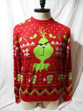 Dr. Seuss GRINCH Holiday Sweater Christmas XL RED