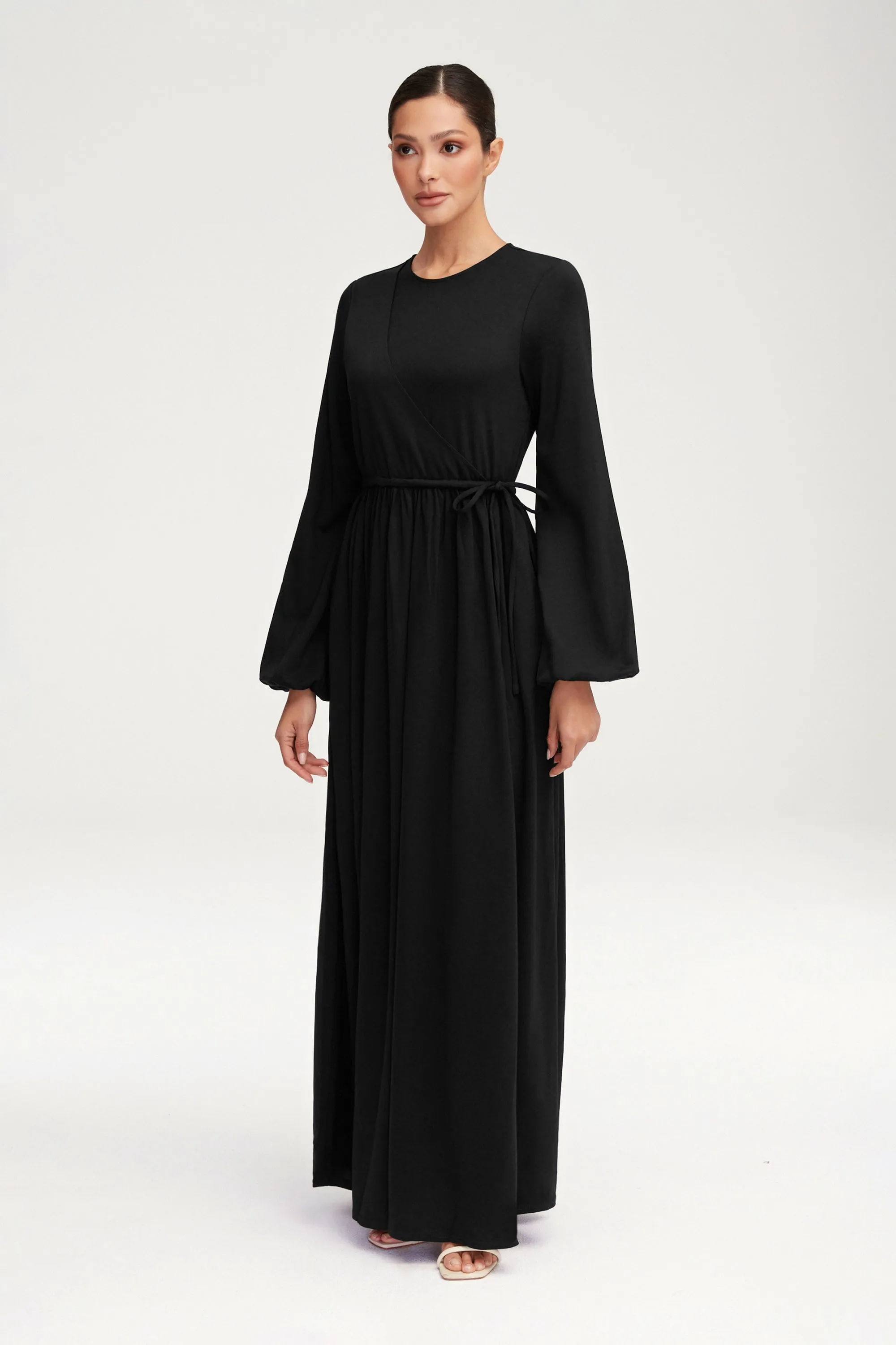 Emma Jersey Elastic Waist Maxi Dress - Black