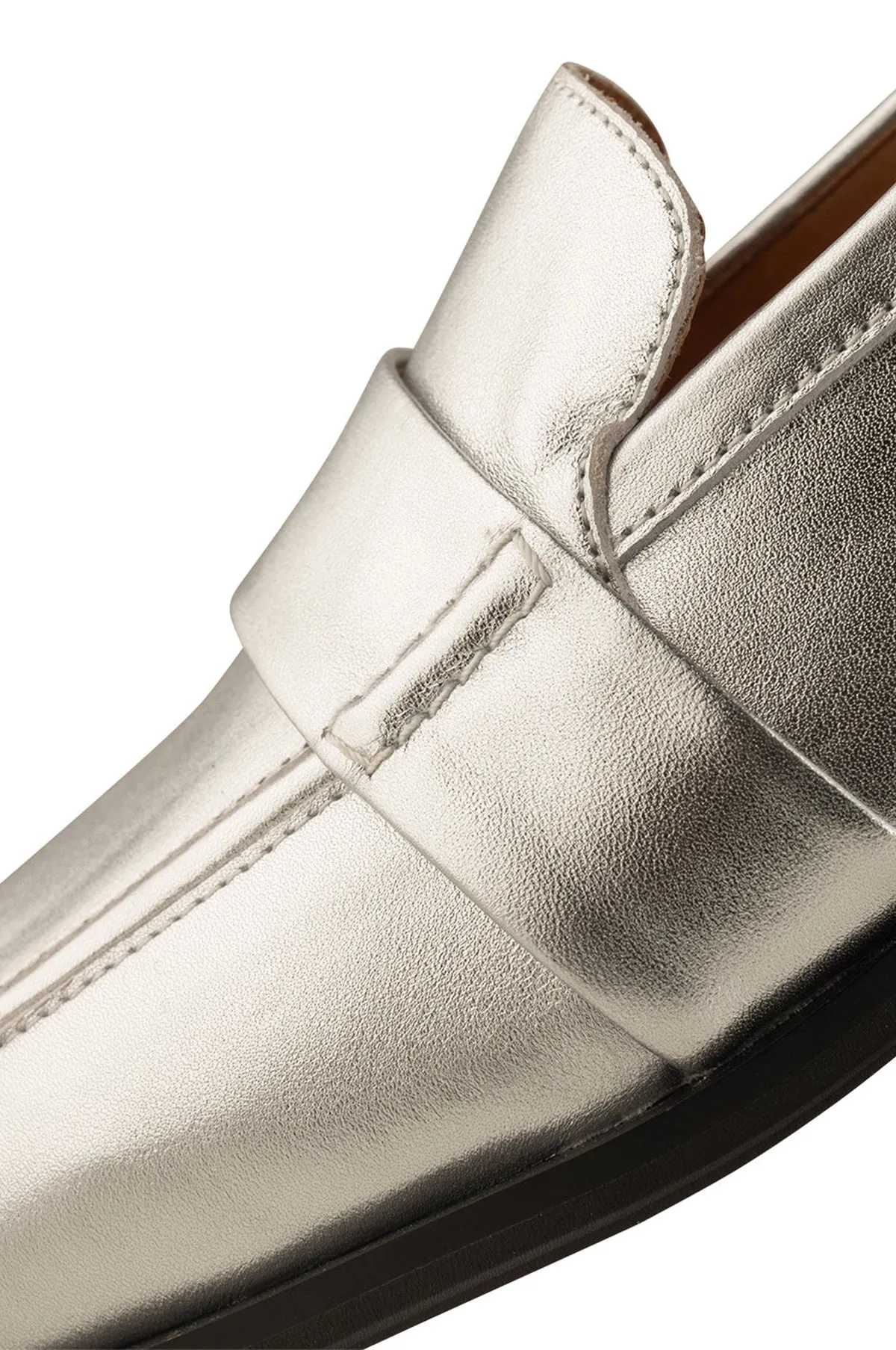 Erika Saddle Loafer Silver Metallic