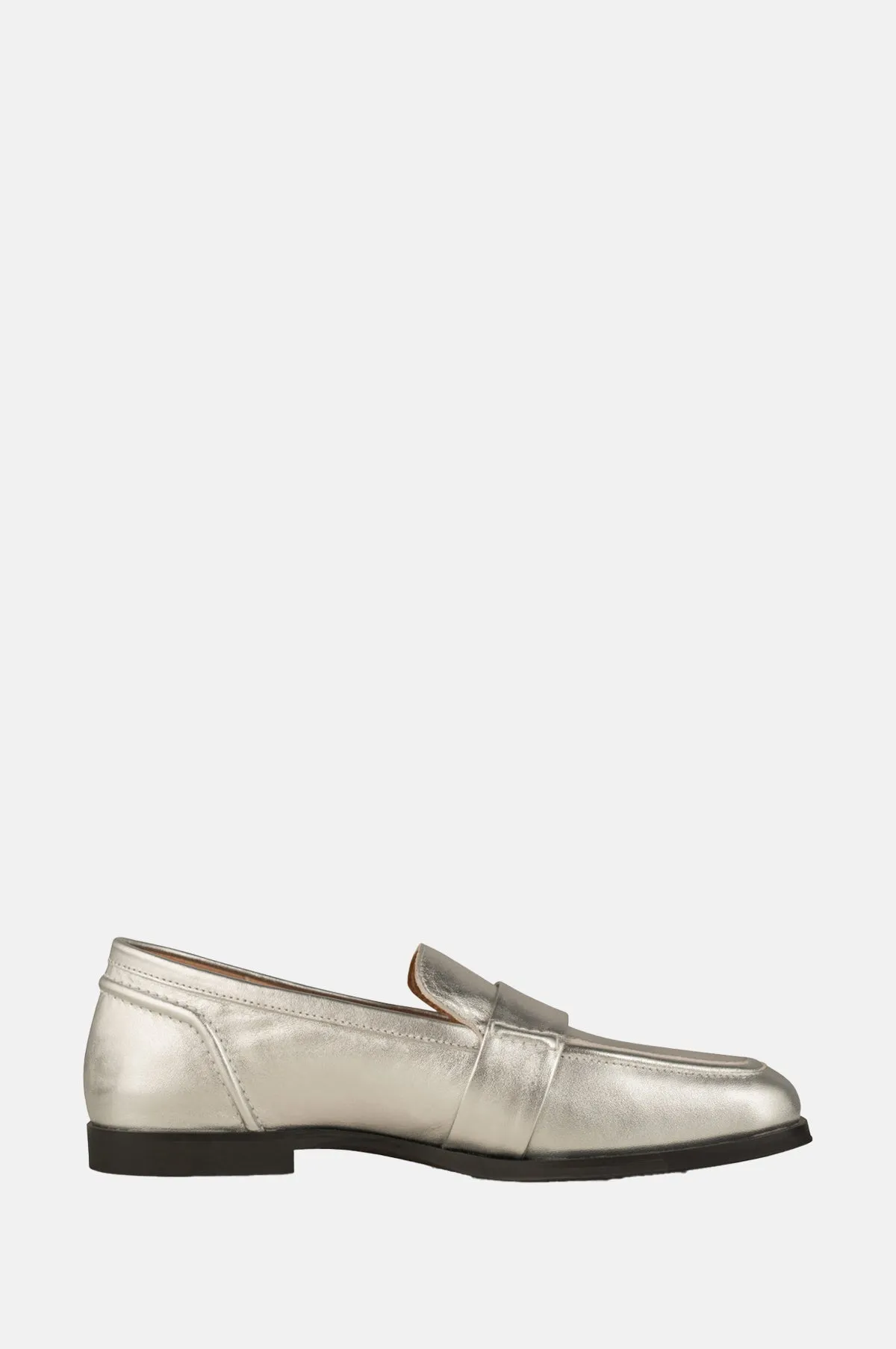 Erika Saddle Loafer Silver Metallic