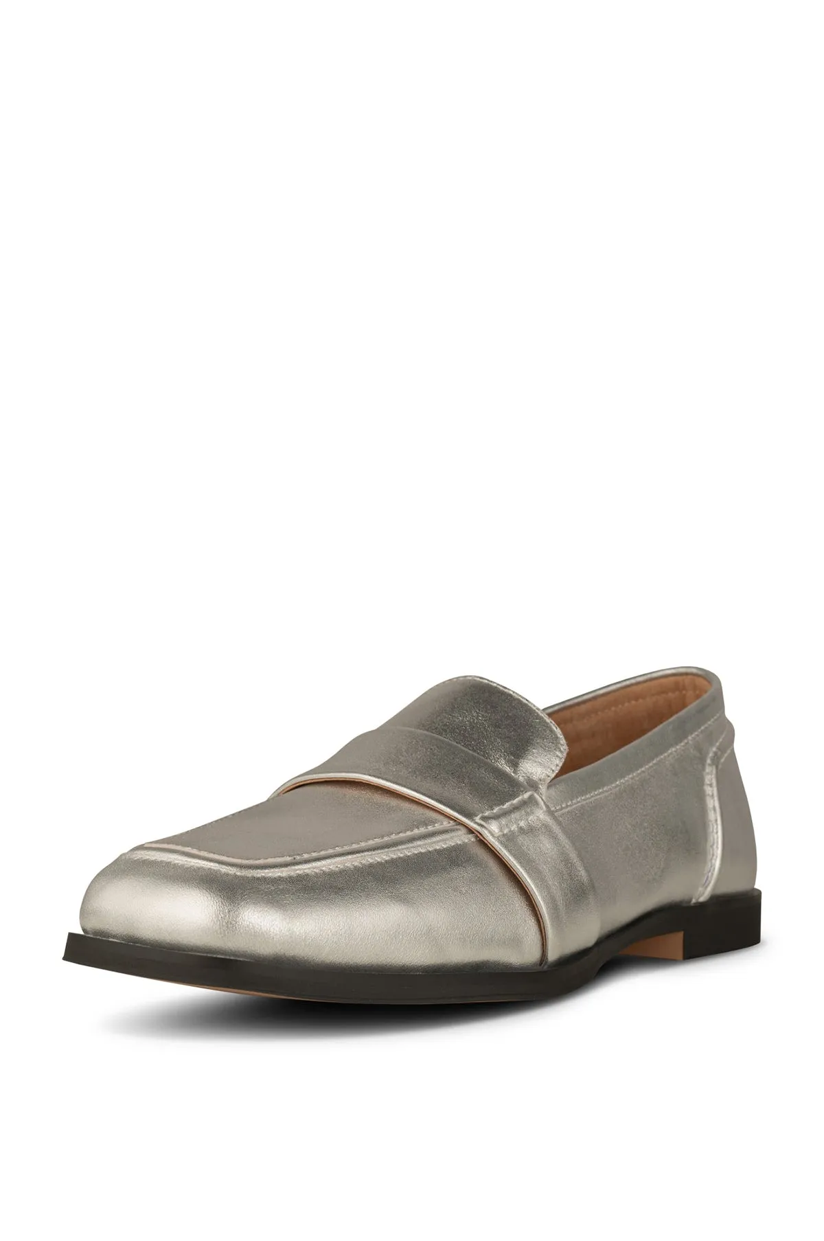 Erika Saddle Loafer Silver Metallic