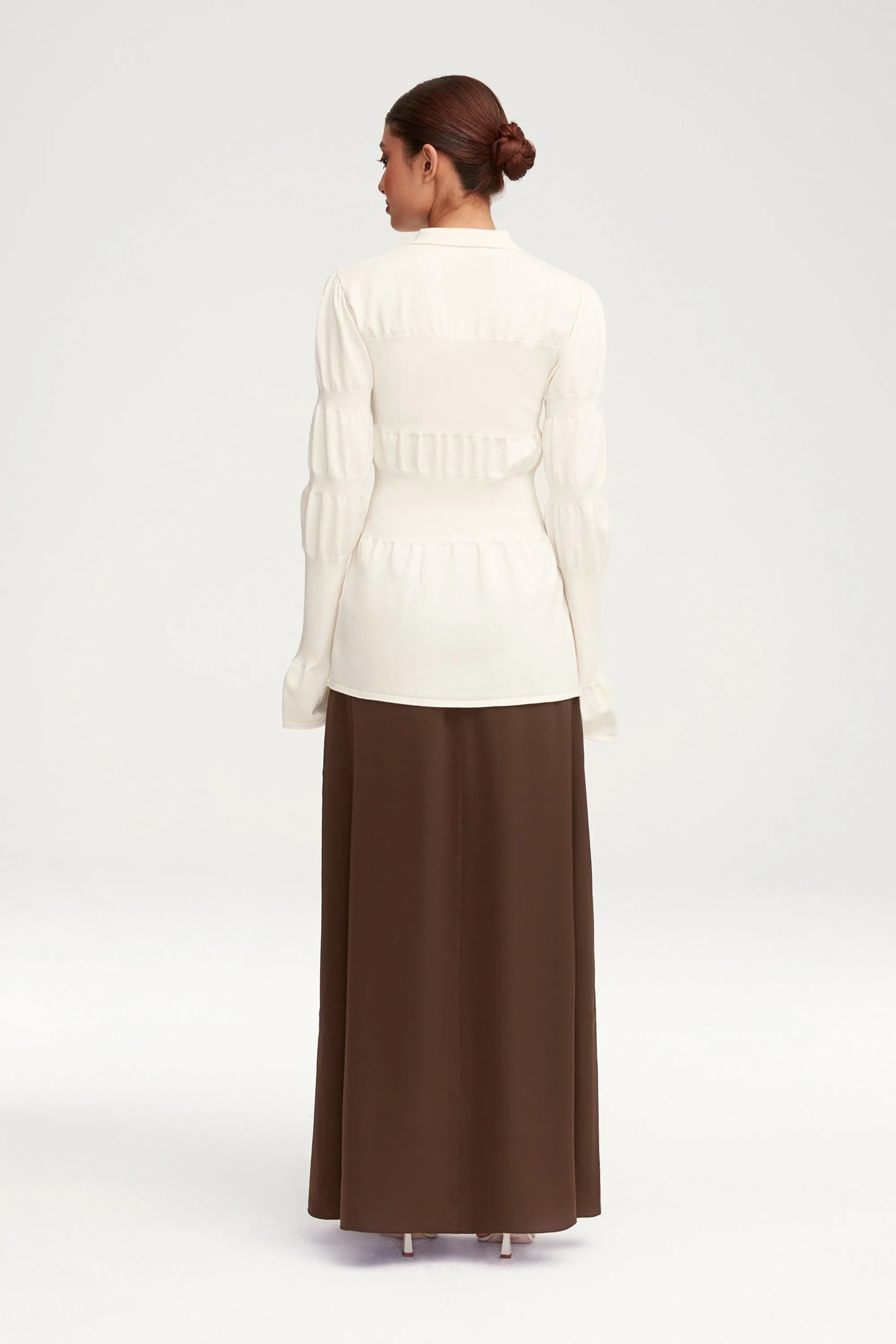 Essential Satin Maxi Skirt - Brown