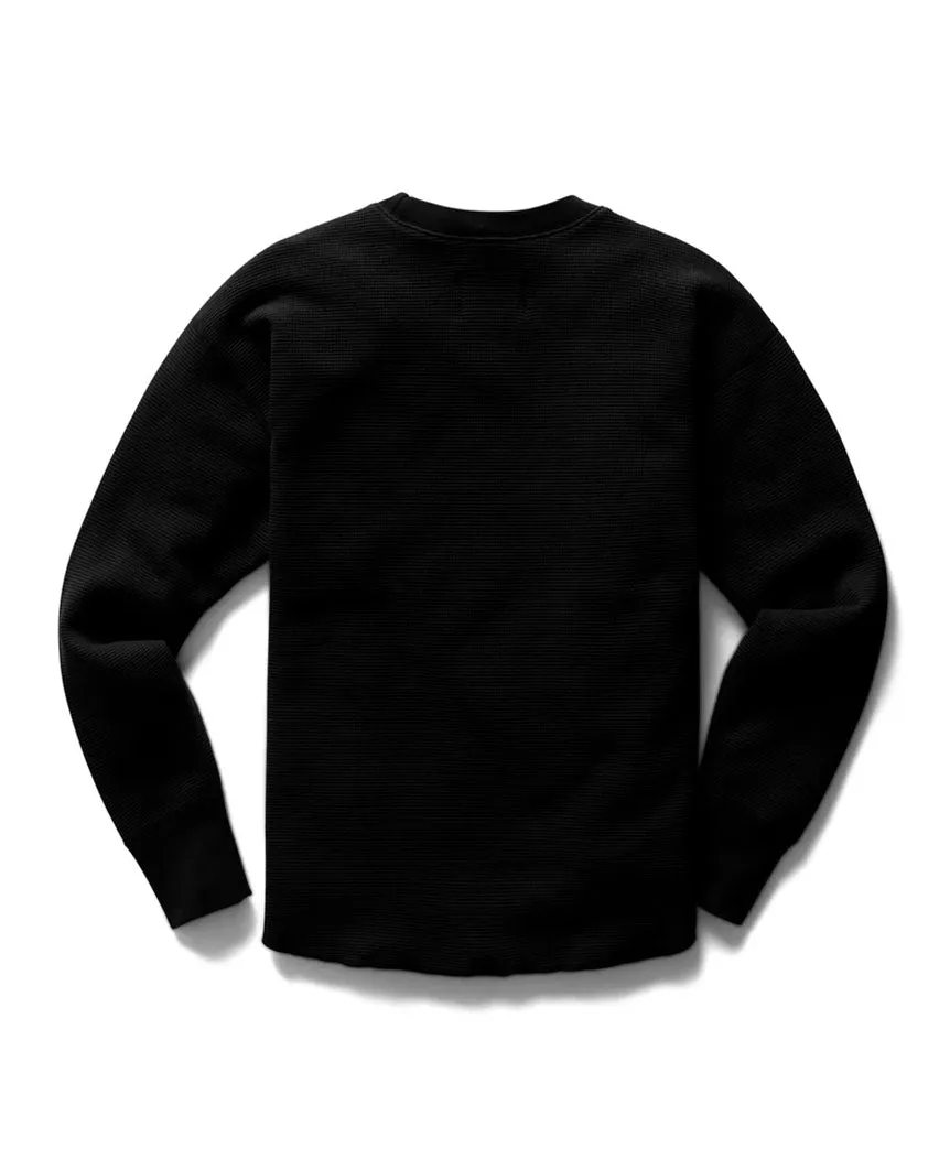 Flatback Thermal Relaxed  Crewneck Black Womens