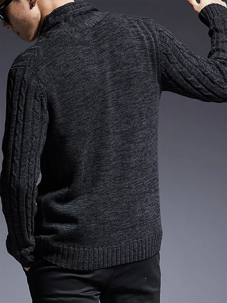 Men'S Thickened V-Neck Casual Button Down Sweater