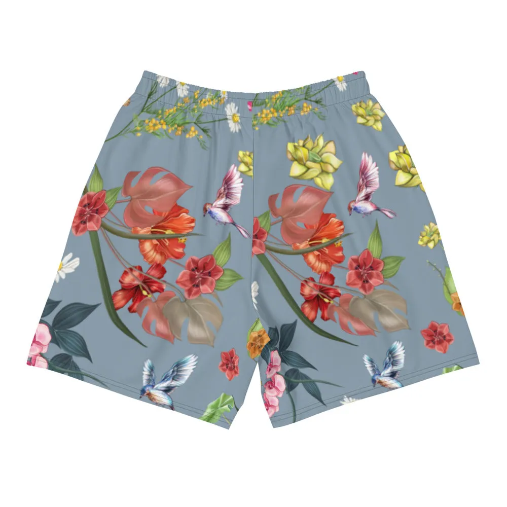 Premium Floral Unisex Shorts- Blue