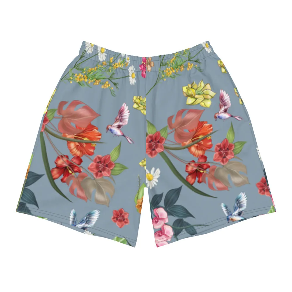 Premium Floral Unisex Shorts- Blue