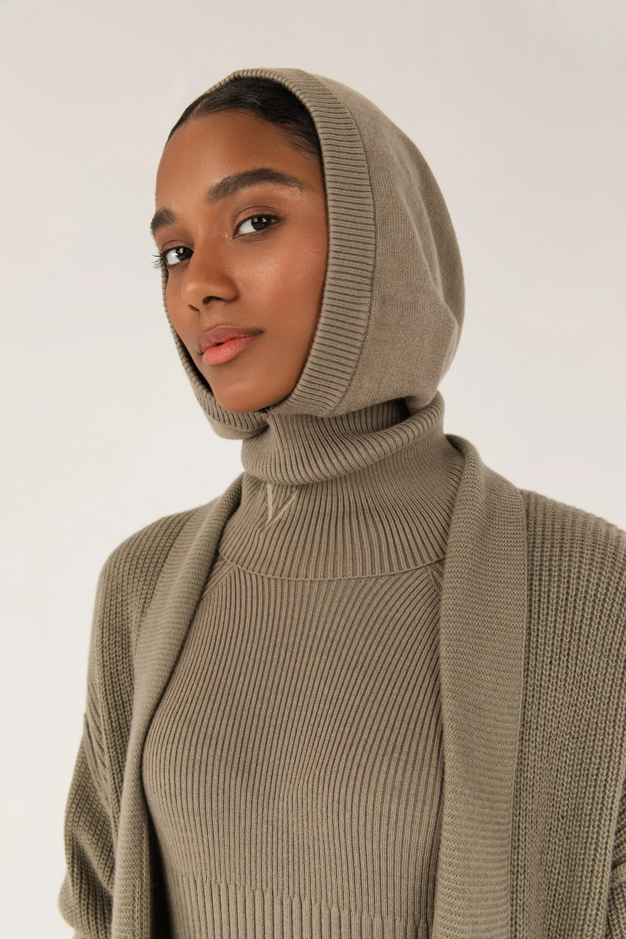 Ribbed Knit Balaclava - Sage