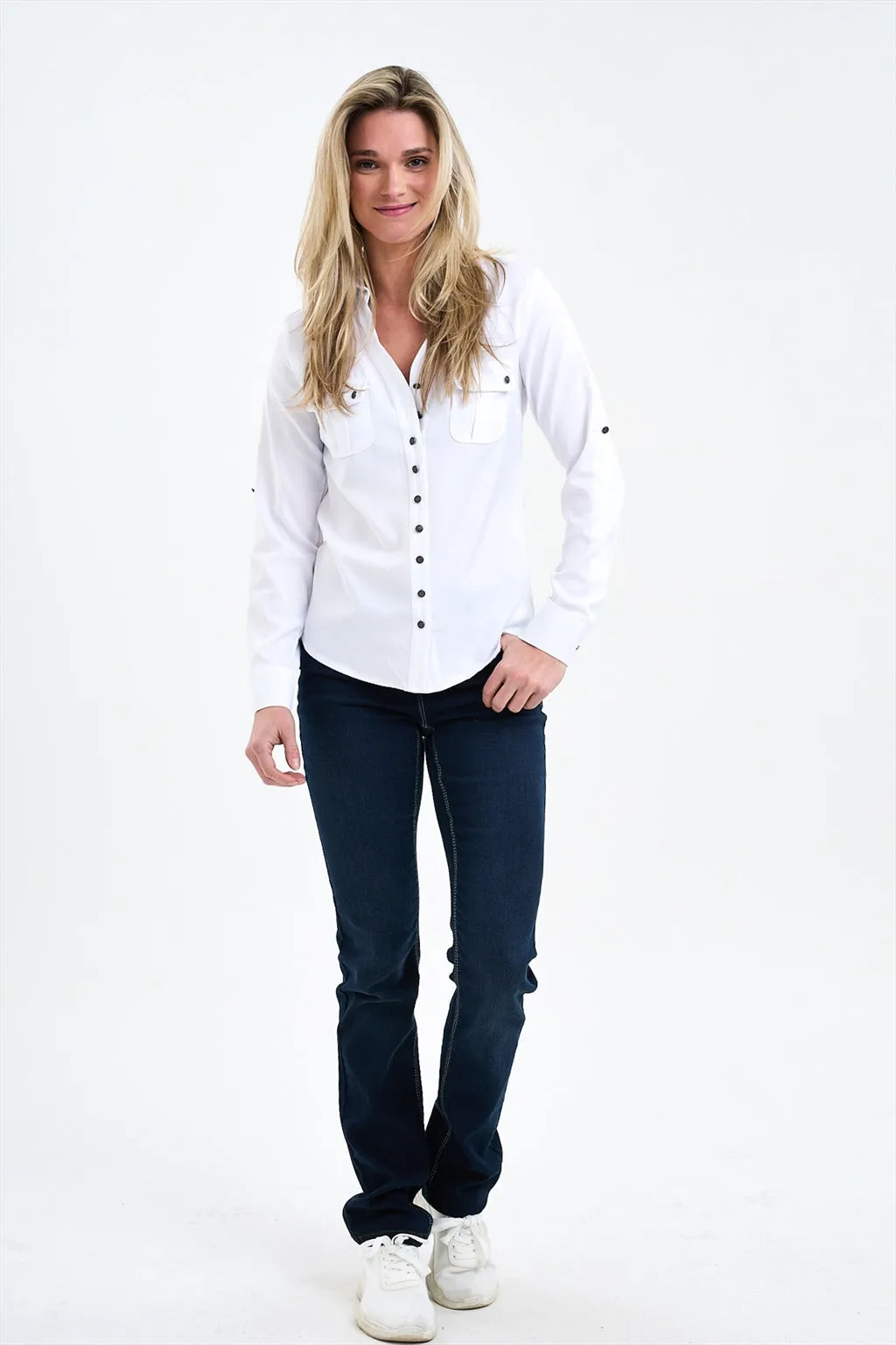 Roll-Up long sleeve blouse with pockets