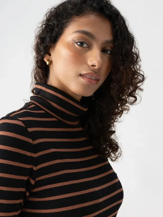 {Sanctuary} Essential Stripe Turtleneck