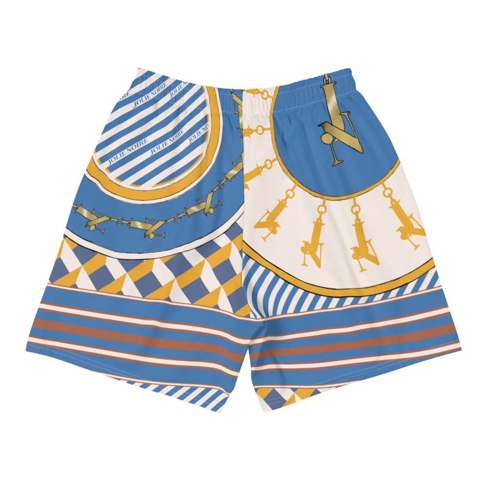 Scarf Print Premium Unisex Shorts- Cerulean