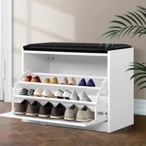 Shoe Cabinet Bench Shoes Storage Rack Organizer Drawer White 15 Pairs