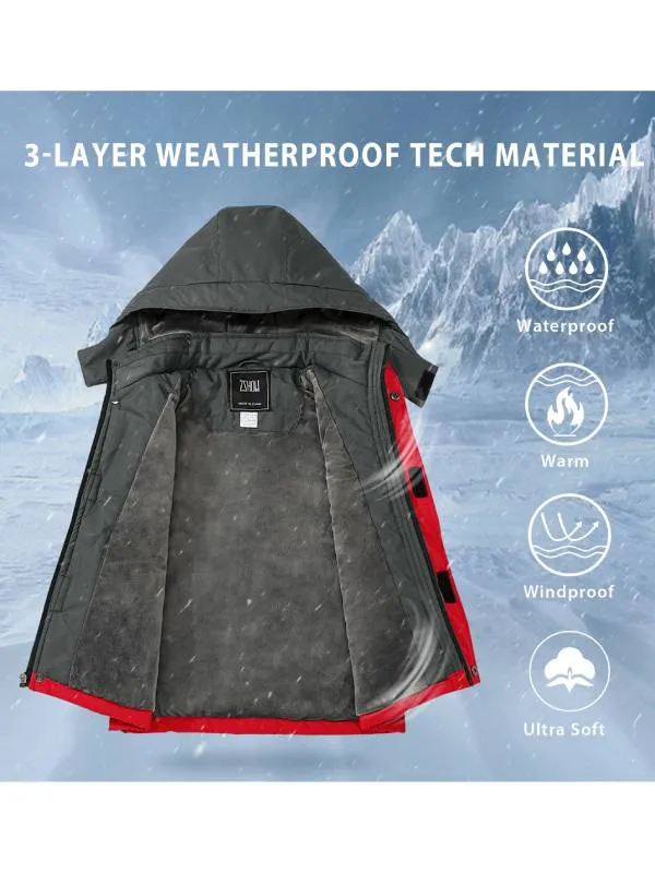 ZSHOW Boy's Waterproof Ski Jacket Windbproof Thick Winter Parka Coat